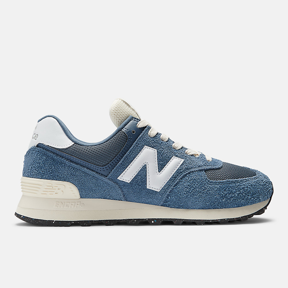 New Balance 574 Shoes Vintage Indigo with White and Angora